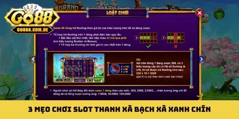 3 mẹo chơi slot Thanh Xà Bạch Xà xanh chín
